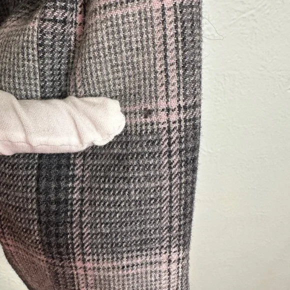 Pendleton Women's Blazer in Pink and Gray Plaid Size 6 Petite Vintage - Picture 9 of 12